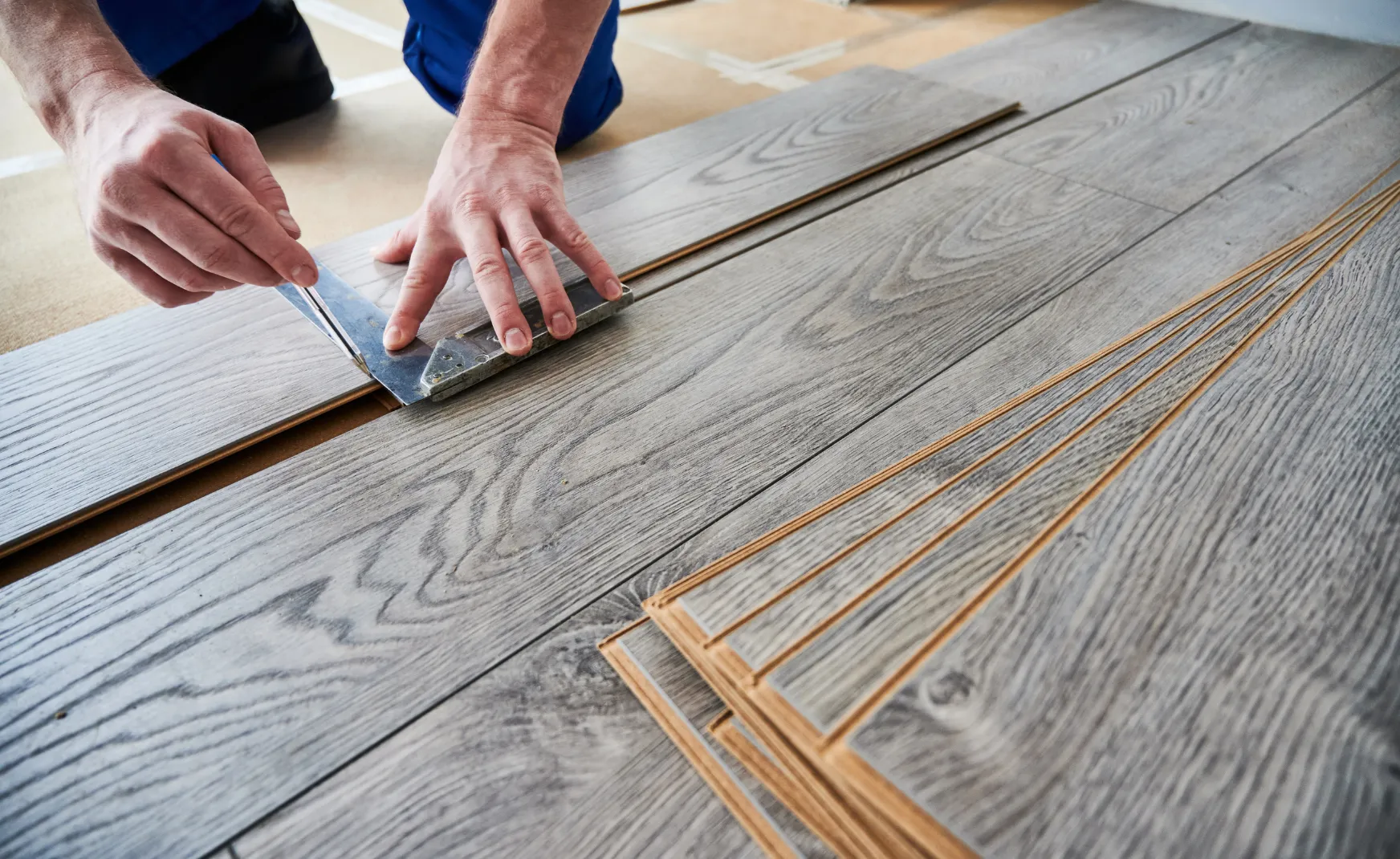 Top Construction LA - Team member installing floor